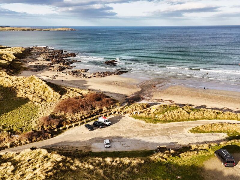 Toller Stellplatz am Ballyhiernan Strand