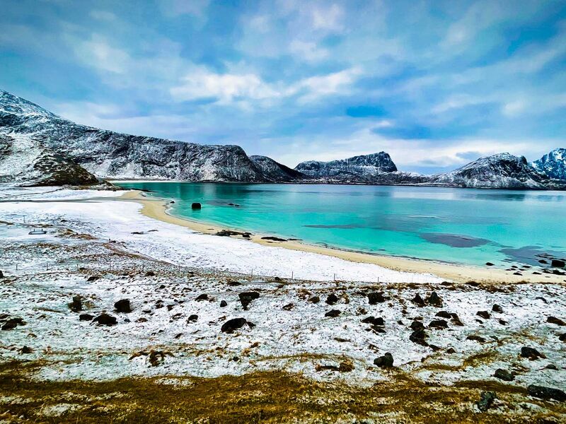 Neuschnee am Hauklandstrand